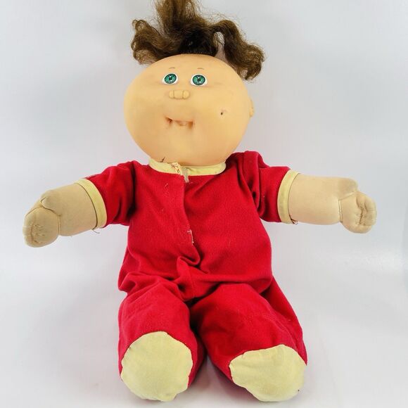 Cabbage Patch Kid Vintage 1988 Preemie Doll Red Pajamas Outfit - Picture 1 of 13